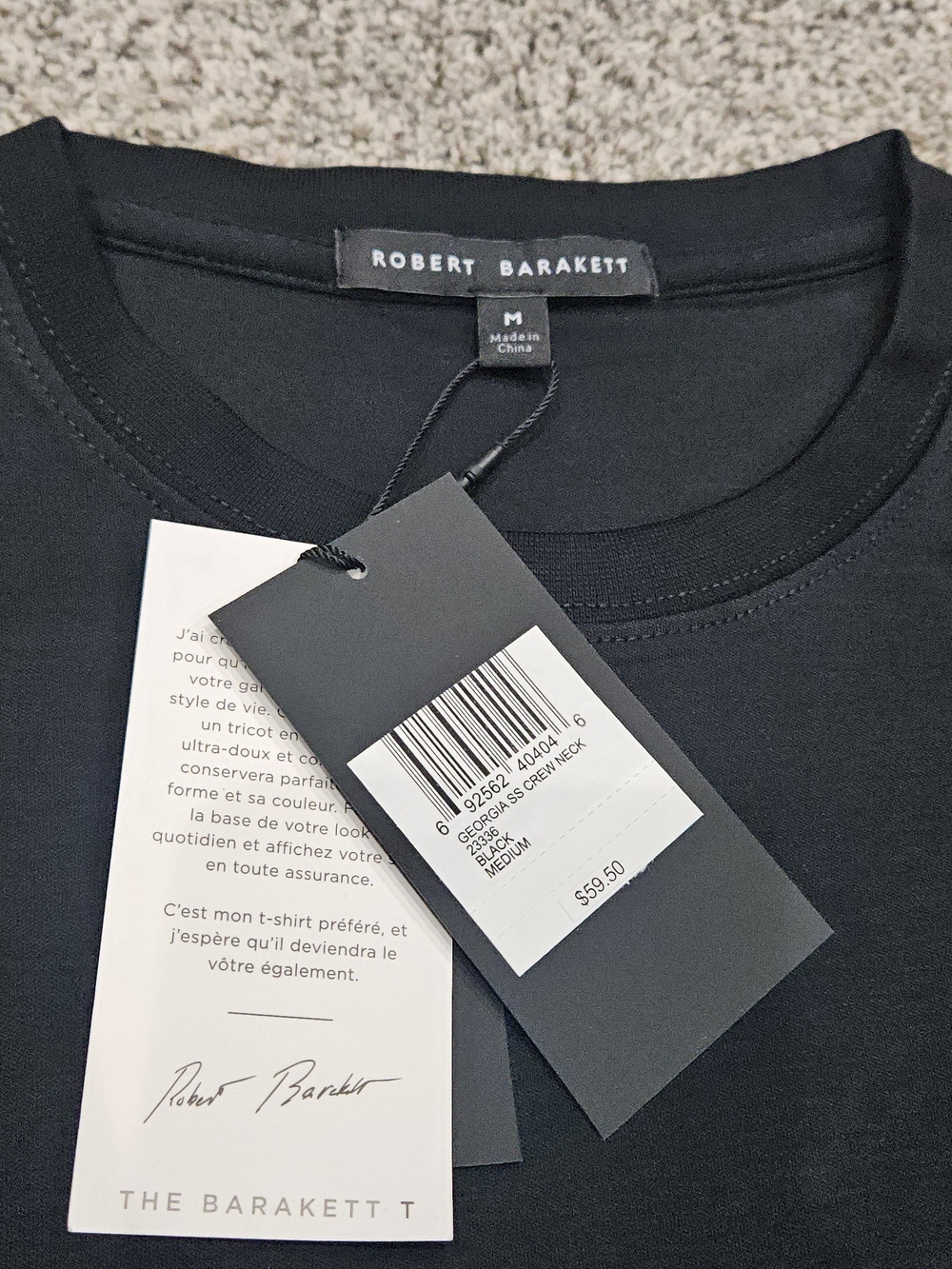Robert Barakett Black Crewneck Short Sleeve Tee